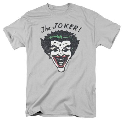 Batman Retro Joker Mens T Shirt Silver Retro Pop Classics