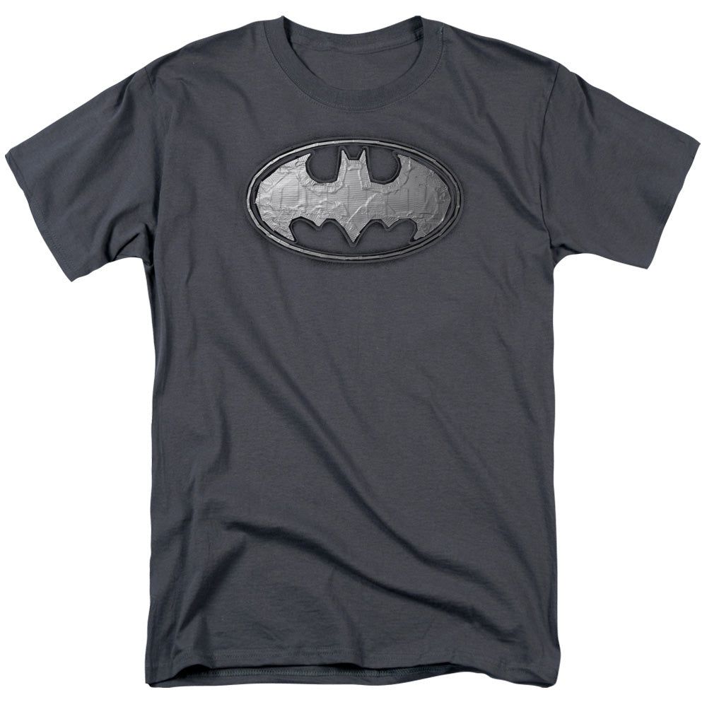 Batman Duct Tape Logo Mens T Shirt Charcoal Retro Pop Classics