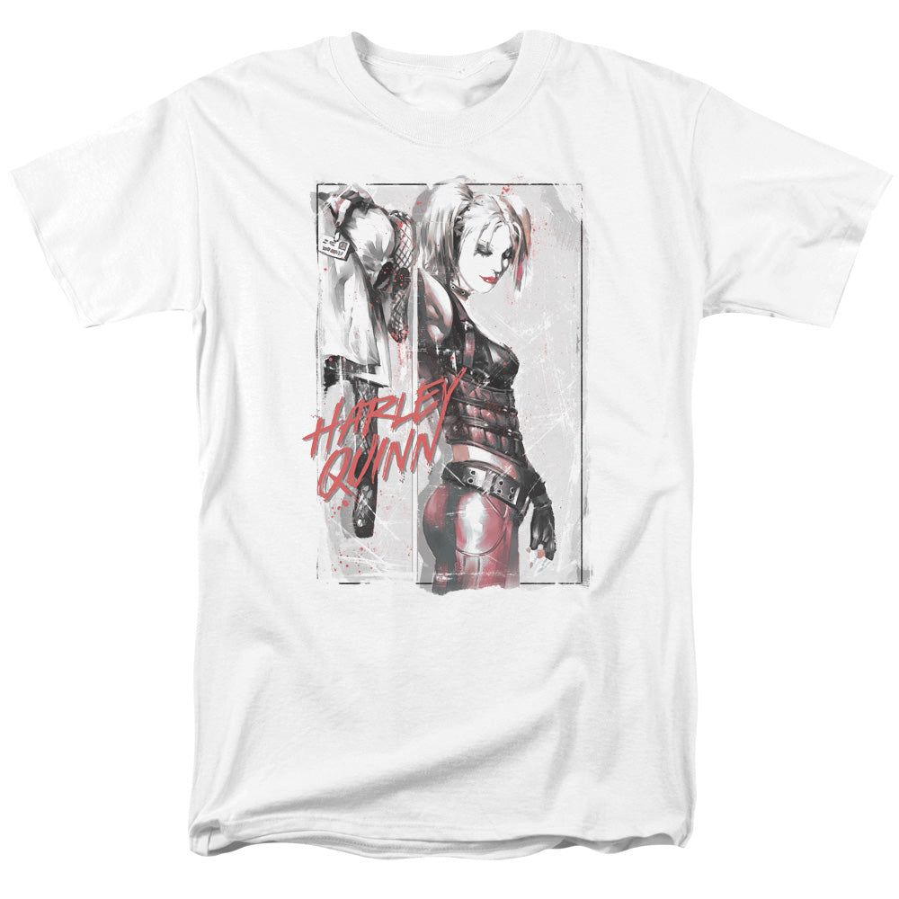 Batman Ink Wash Harley Mens T Shirt White Retro Pop Classics