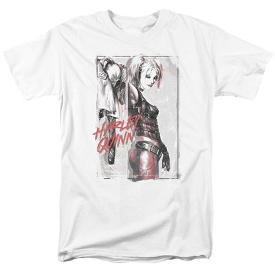 Batman Ink Wash Harley Mens T Shirt White Retro Pop Classics