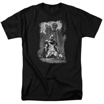 Batman Sketchy Shadows Mens T Shirt Black Retro Pop Classics