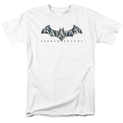 Batman Arkham Knight Descending Logo Mens T Shirt White Retro Pop Classics