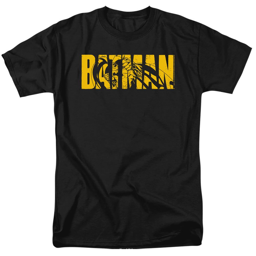 Batman Text On Black Mens T Shirt Black Retro Pop Classics