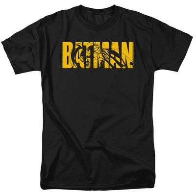 Batman Text On Black Mens T Shirt Black Retro Pop Classics