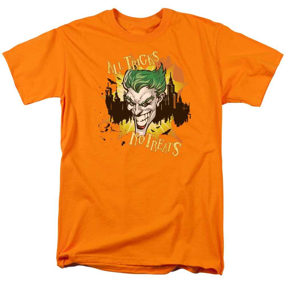 Batman All Tricks No Treats Mens T Shirt Orange Retro Pop Classics