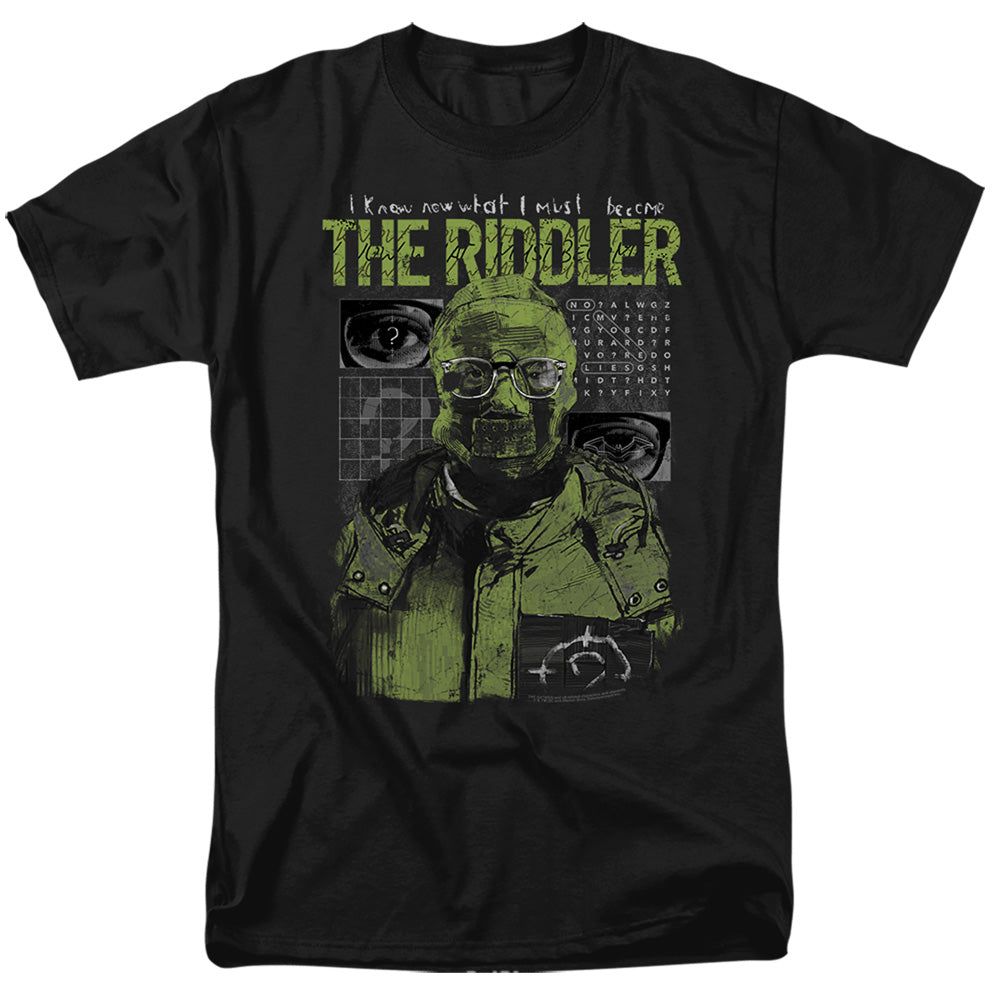 The Batman 2022 Riddler Illustration Mens T Shirt Black Retro Pop Classics