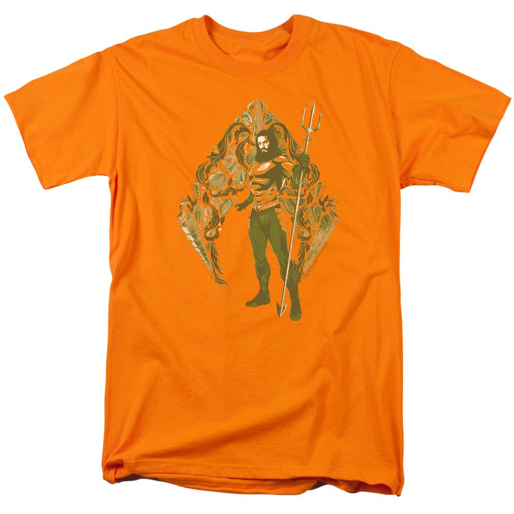 Aquaman Movie Shells Mens T Shirt Orange Retro Pop Classics