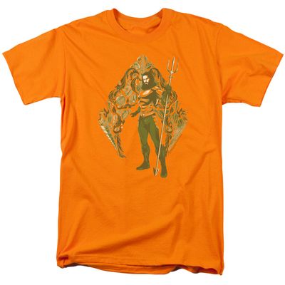 Aquaman Movie Shells Mens T Shirt Orange Retro Pop Classics