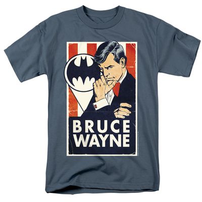 Batman Wayne For President Mens T Shirt Slate Retro Pop Classics