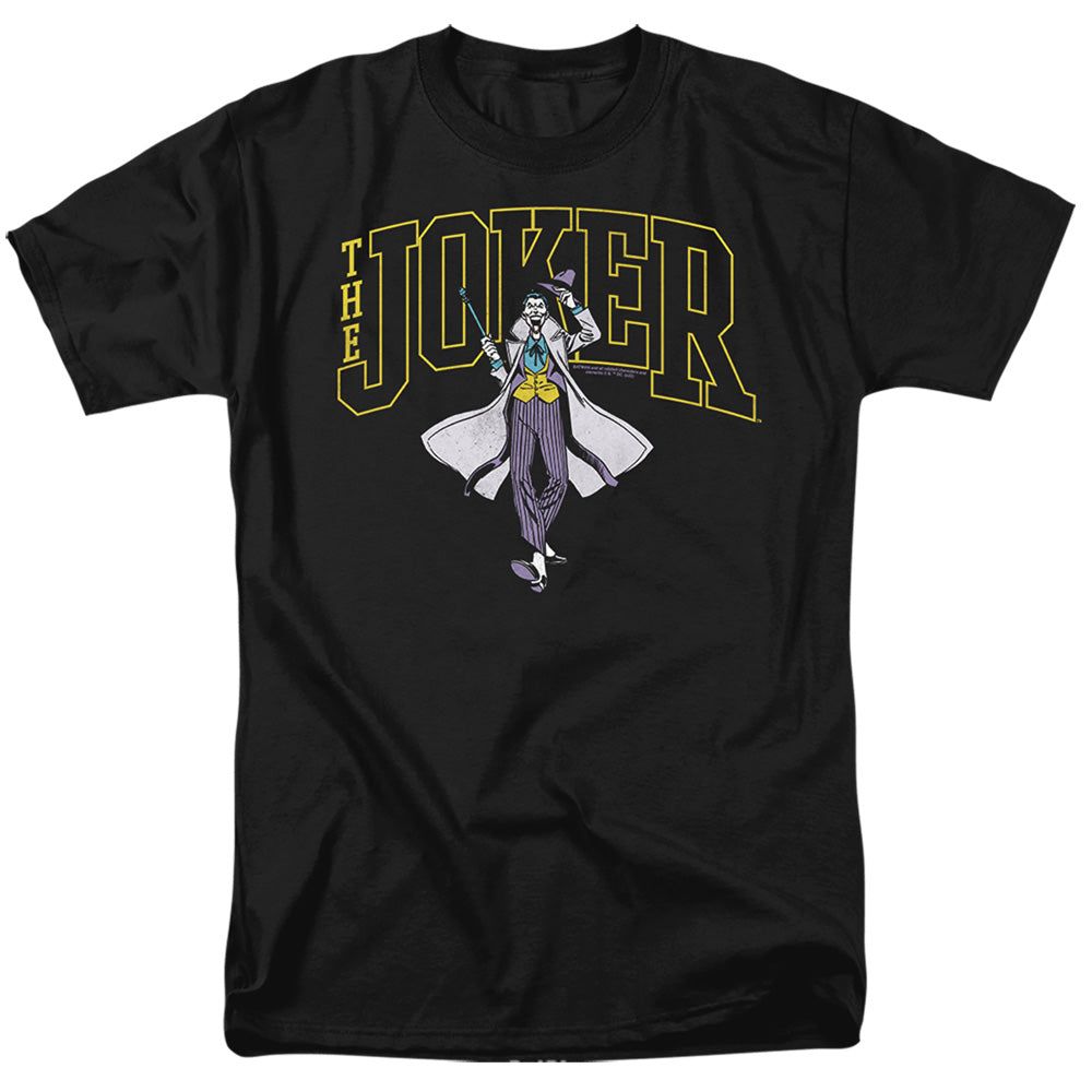 Batman Joker Varsity On Black Mens T Shirt Black Retro Pop Classics