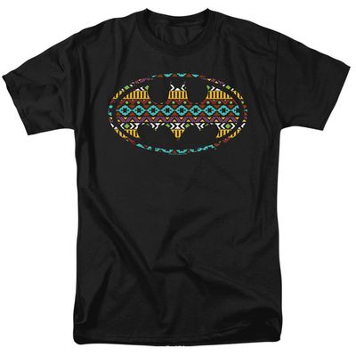 Batman Aztec Fill Mens T Shirt Black Retro Pop Classics