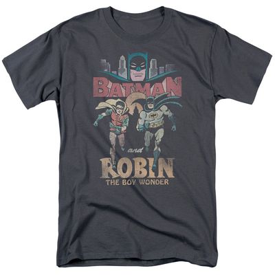 Batman Classic TV Classic Duo Mens T Shirt Charcoal Retro Pop Classics