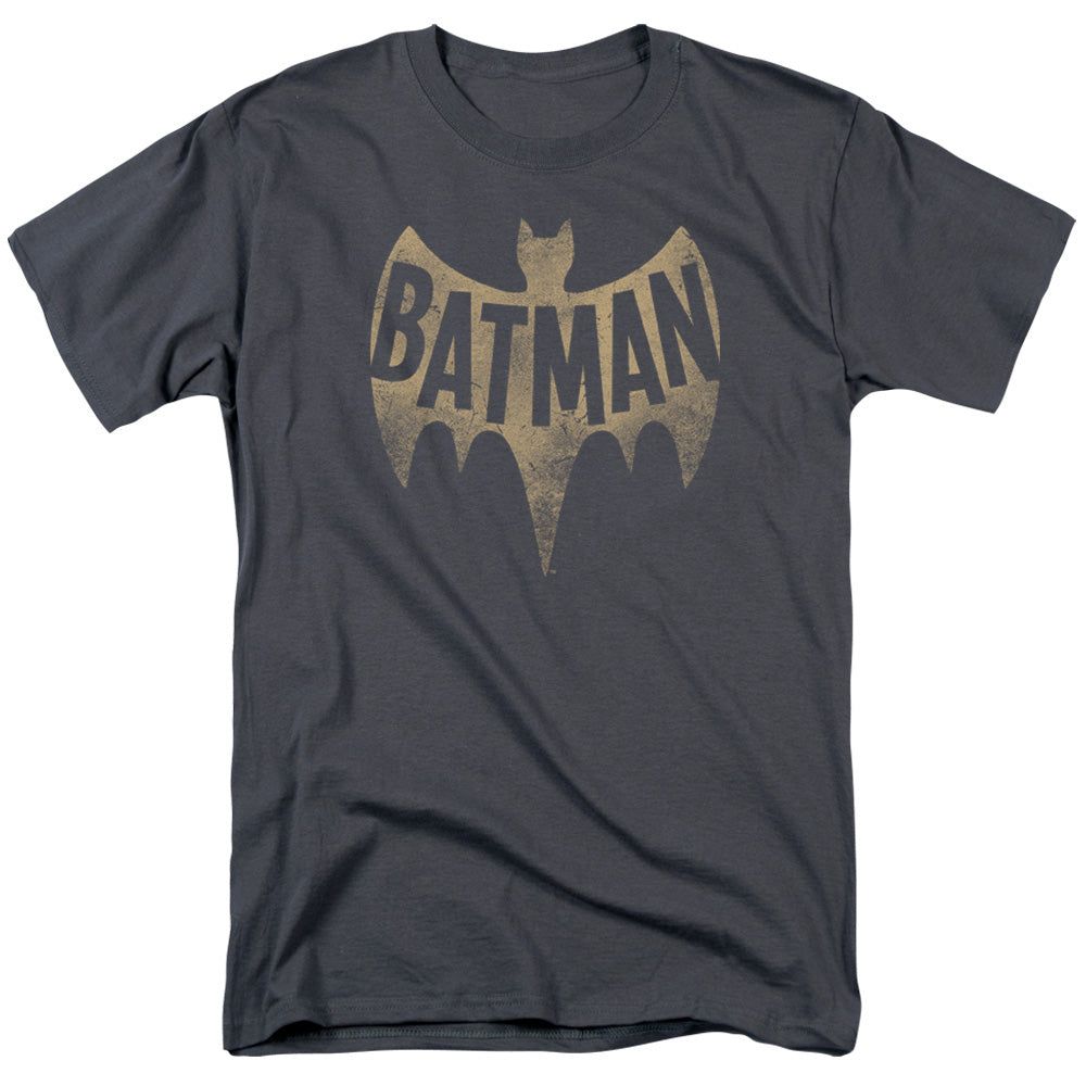 Batman Classic TV Vintage Logo Mens T Shirt Charcoal Retro Pop Classics