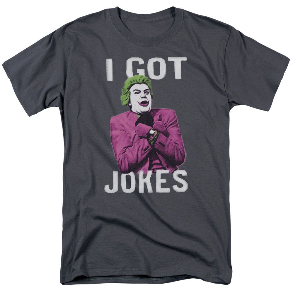 Batman Classic TV Got Jokes Mens T Shirt Charcoal Retro Pop Classics