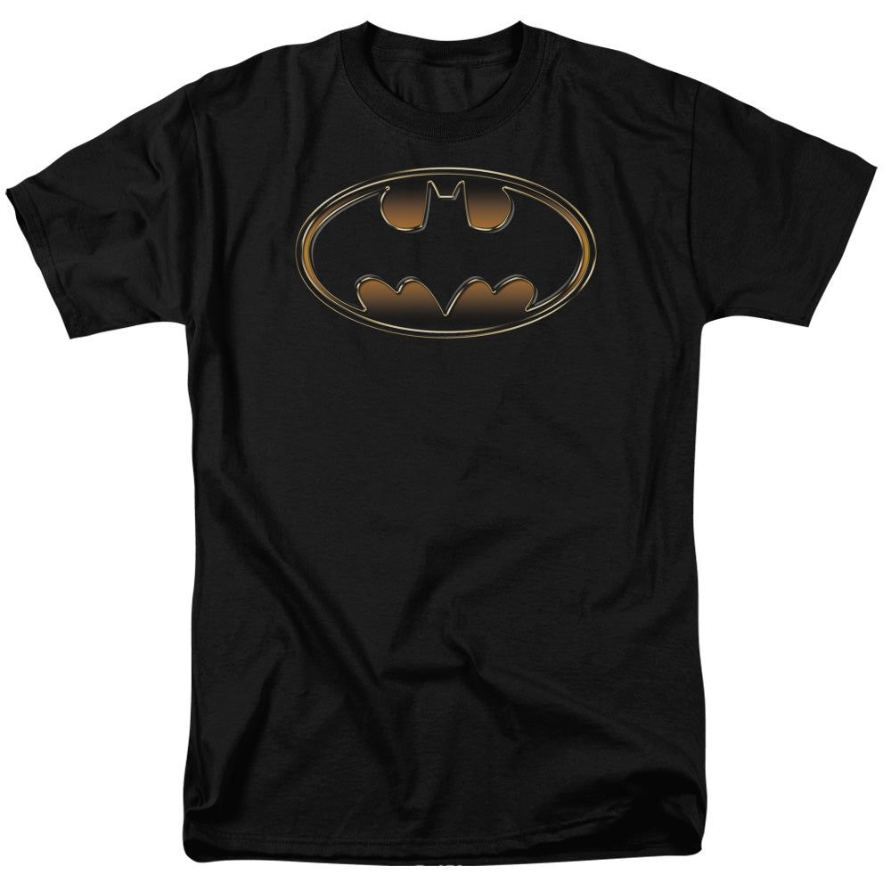 Batman Black &amp; Gold Embossed Mens T Shirt Black Retro Pop Classics