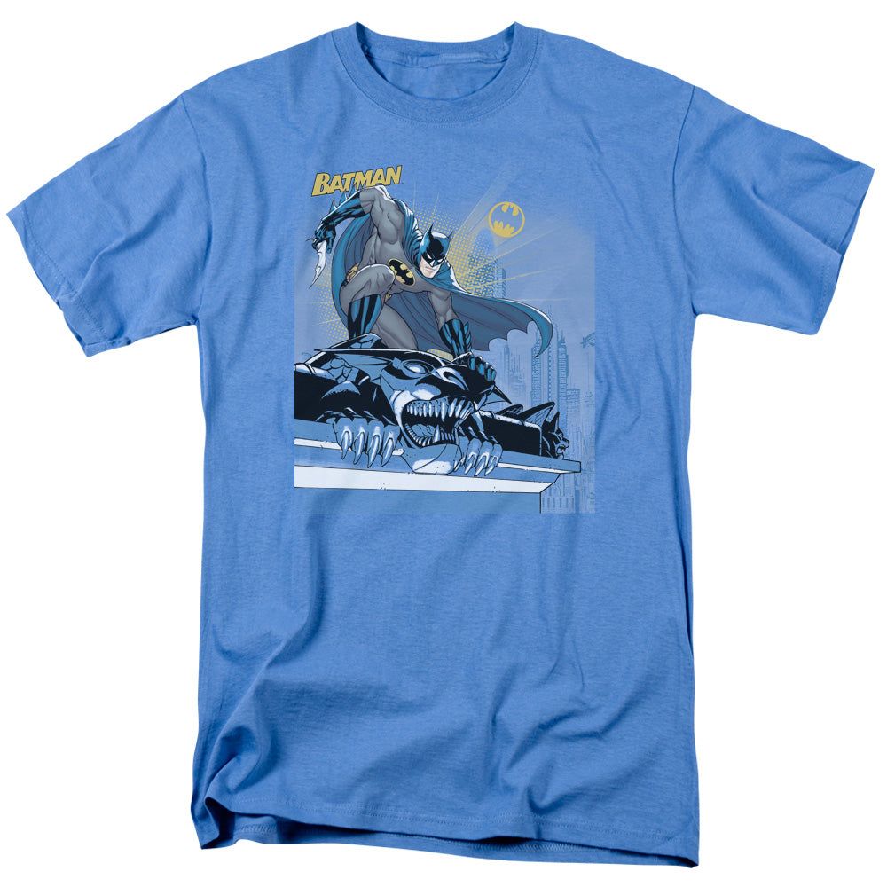 Batman Two Gotham Gargoyles Mens T Shirt Carolina Blue Retro Pop Classics