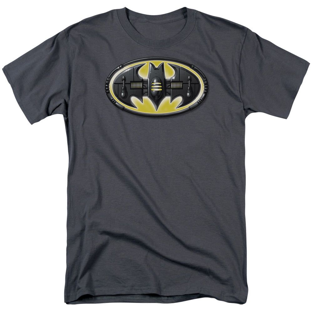 Batman Bat Mech Logo Mens T Shirt Charcoal Retro Pop Classics