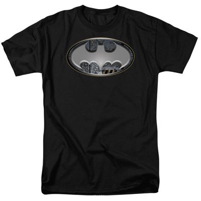 Batman Steel Wall Shield Mens T Shirt Black Retro Pop Classics