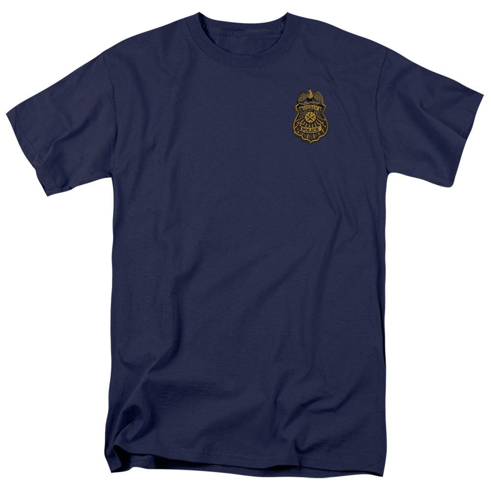Batman Arkham Knight Gotham Badge Mens T Shirt Navy Retro Pop Classics