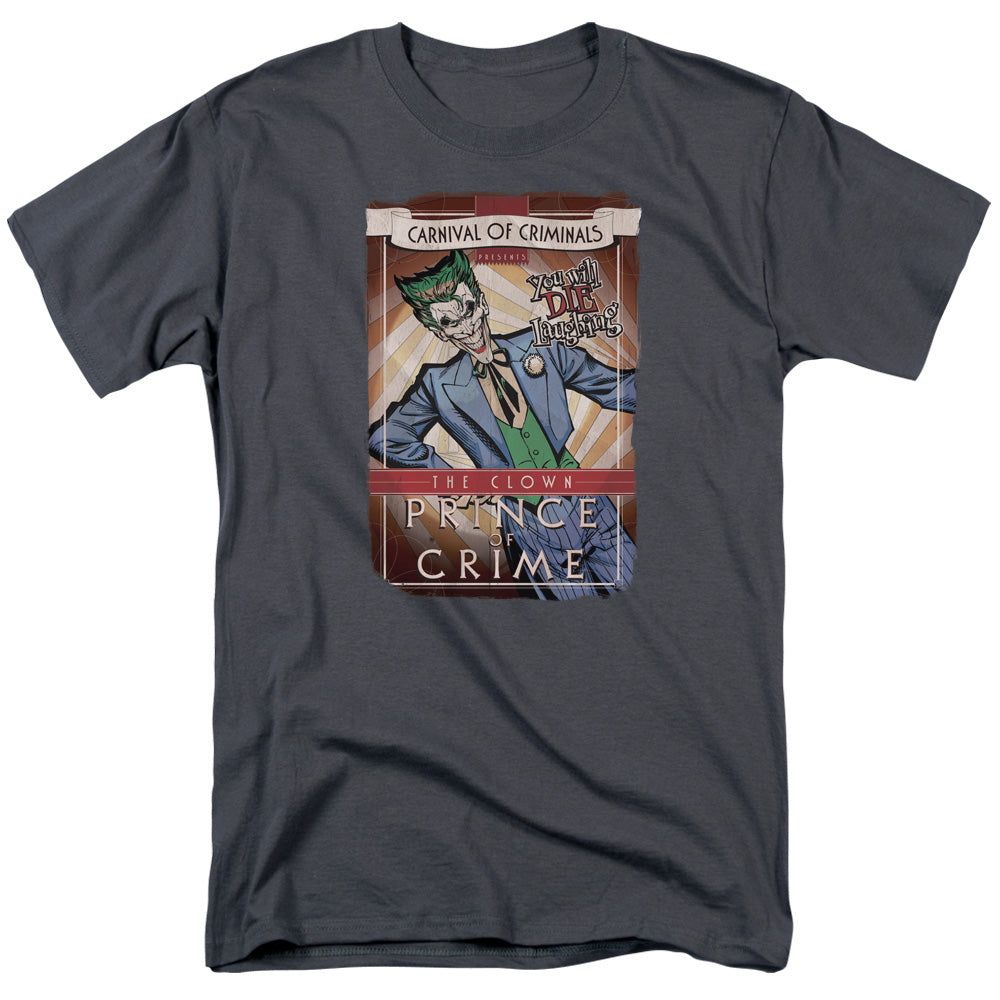 Batman Clown Prince Mens T Shirt Charcoal Retro Pop Classics