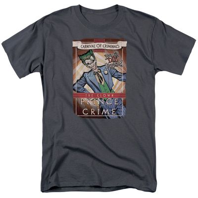 Batman Clown Prince Mens T Shirt Charcoal Retro Pop Classics