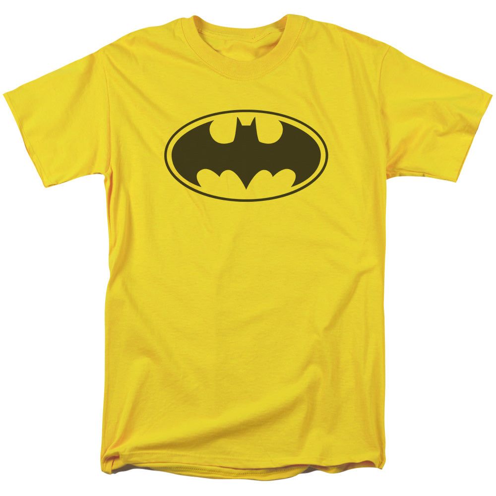Batman Black Bat Mens T Shirt Yellow Retro Pop Classics