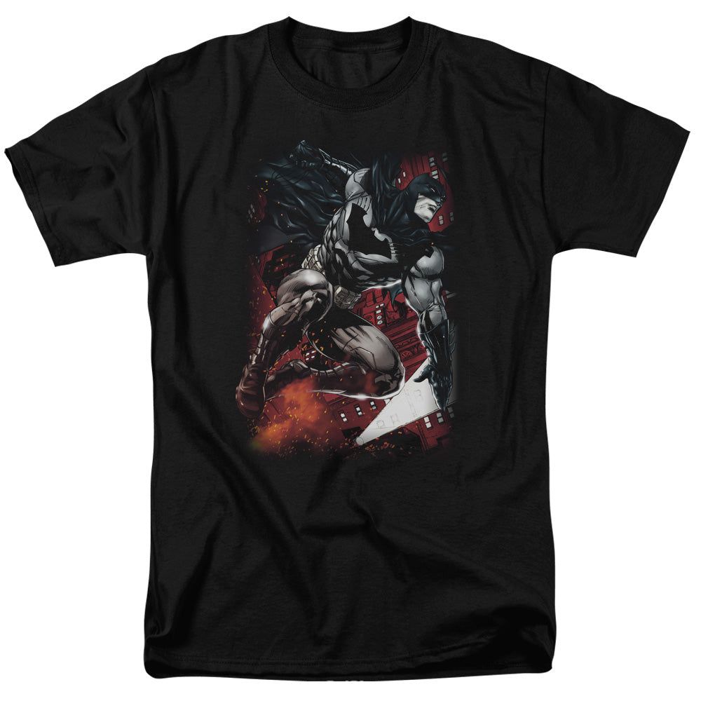 Batman Sparks Leap Mens T Shirt Black Retro Pop Classics