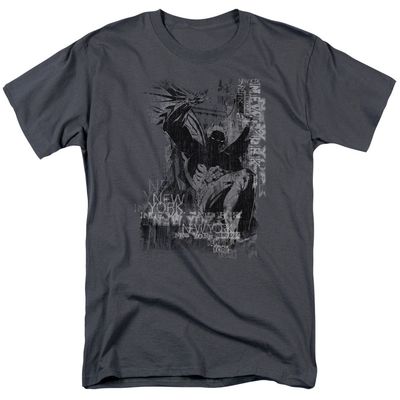 Batman The Knight Life Mens T Shirt Charcoal Retro Pop Classics