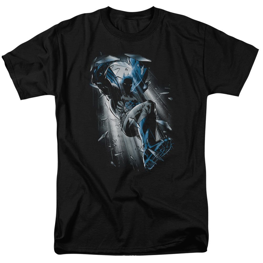 Batman Bat Crash Mens T Shirt Black Retro Pop Classics