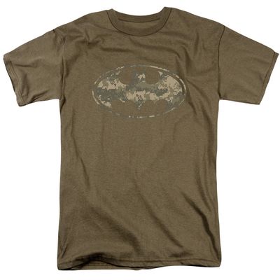 Batman Army Camo Shield Mens T Shirt Safari Green Retro Pop Classics
