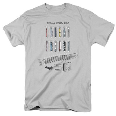 Batman Utility Belt Mens T Shirt Silver Retro Pop Classics