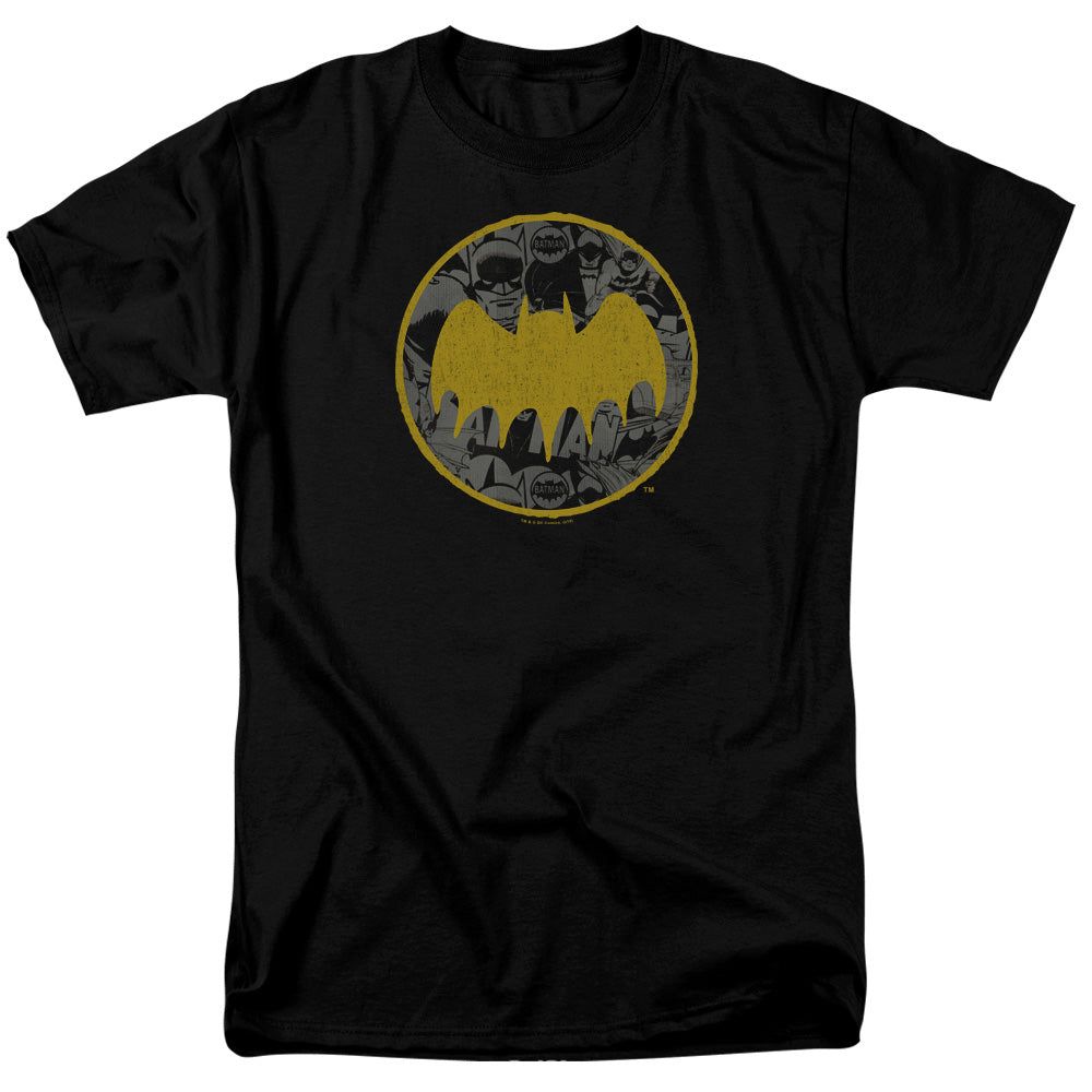 Batman Vintage Symbol Collage Mens T Shirt Black Retro Pop Classics