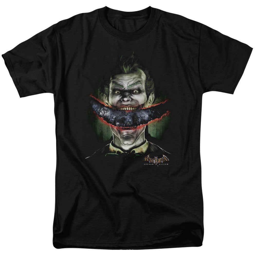 Batman Arkham Asylum Crazy Lips Mens T Shirt Black Retro Pop Classics