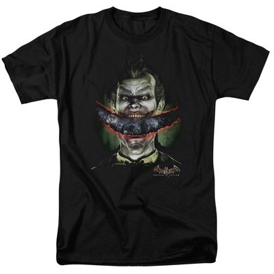 Batman Arkham Asylum Crazy Lips Mens T Shirt Black Retro Pop Classics