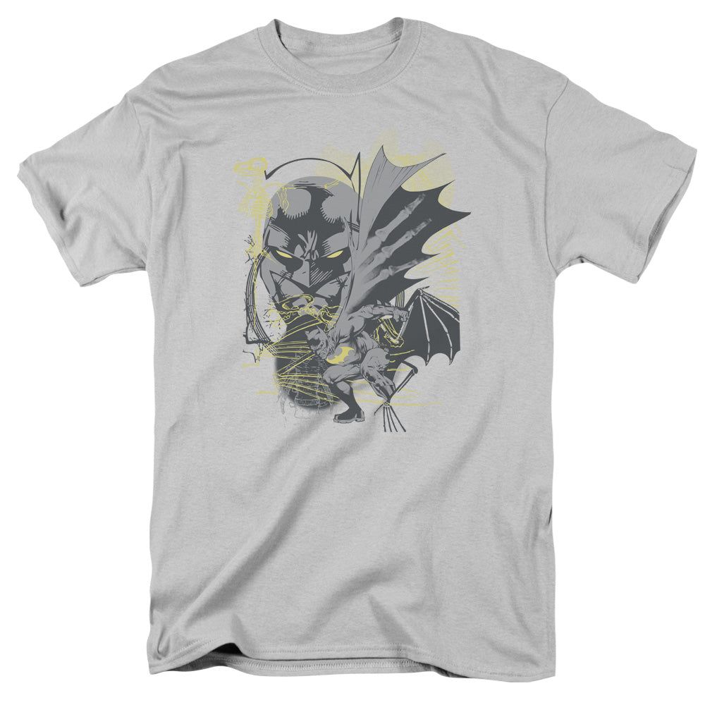 Batman Symbiotic Mens T Shirt Silver Retro Pop Classics