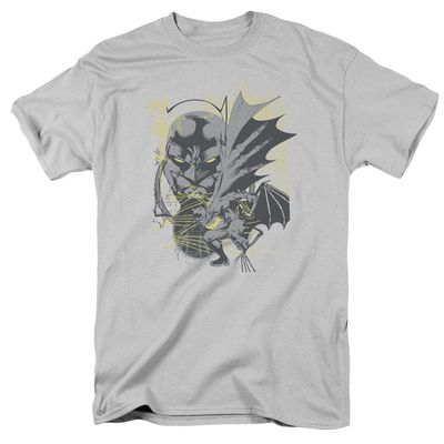 Batman Symbiotic Mens T Shirt Silver Retro Pop Classics