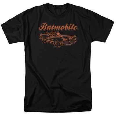 Batman Batmobile Mens T Shirt Black Retro Pop Classics