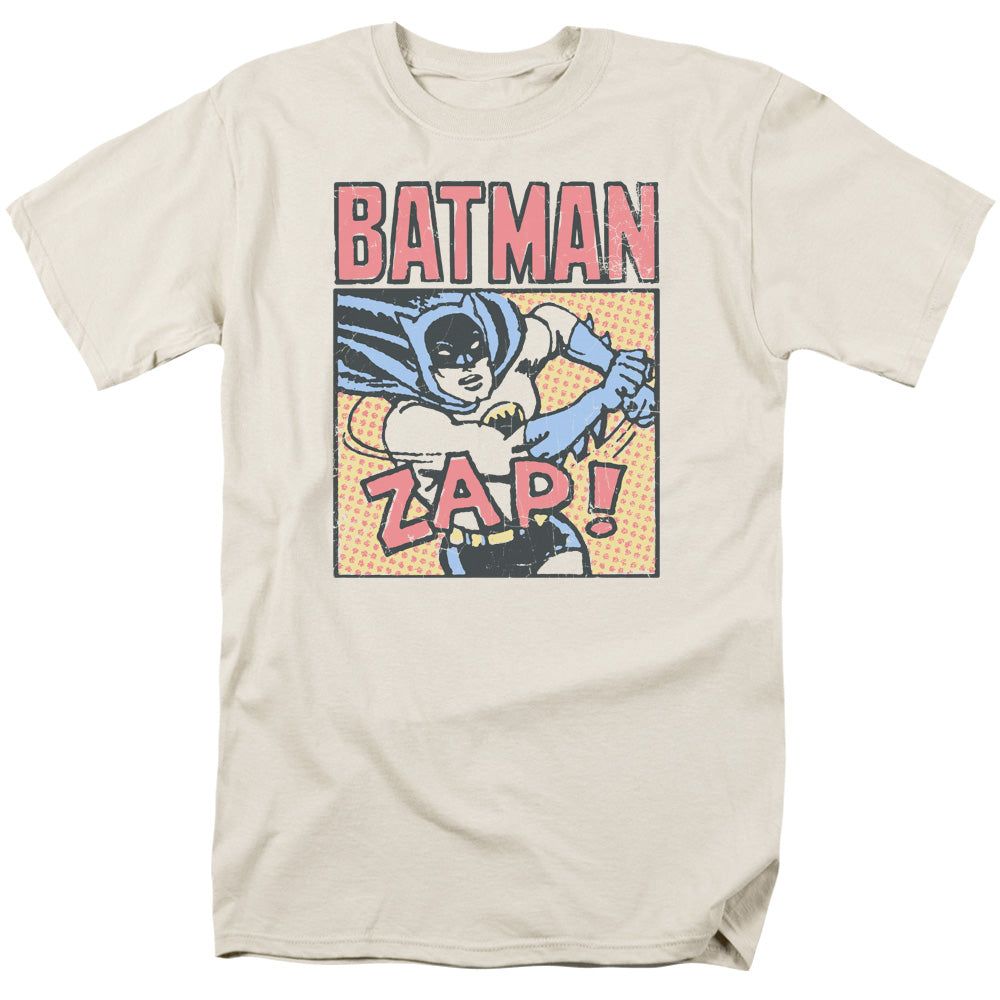 Batman Bat Zap Mens T Shirt Cream Retro Pop Classics
