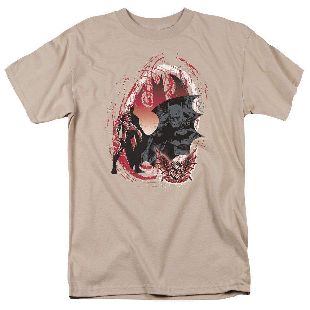 Batman Gothic Scrawl Mens T Shirt Sand Retro Pop Classics