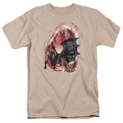 Batman Gothic Scrawl Mens T Shirt Sand Retro Pop Classics