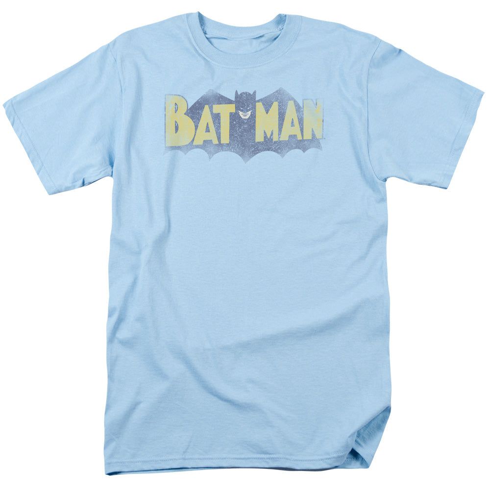 Batman Vintage Logo Mens T Shirt Light Blue Retro Pop Classics