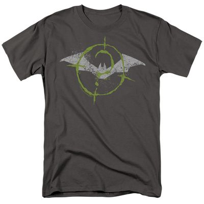 The Batman (2022) Scribbles Bat Logo Mens T Shirt Charcoal Retro Pop Classics