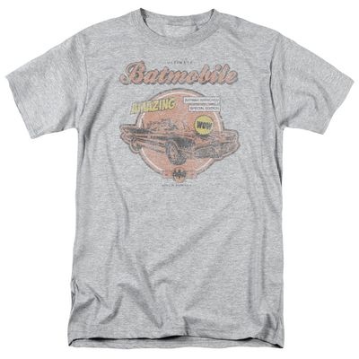Batman Amazing Batmobile Mens T Shirt Athletic Heather Retro Pop Classics