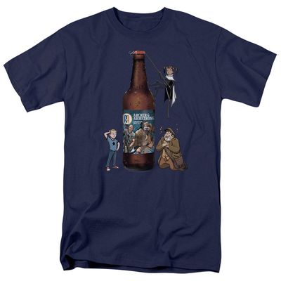 Archer &amp; Armstrong Ale Mens T Shirt Navy Blue Retro Pop Classics