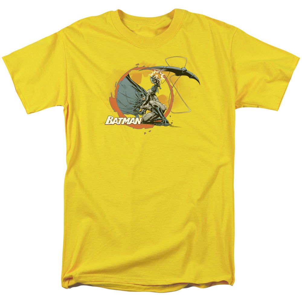 Batman Batarang Shot Mens T Shirt Yellow Retro Pop Classics