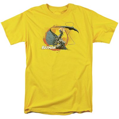 Batman Batarang Shot Mens T Shirt Yellow Retro Pop Classics