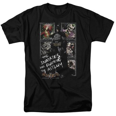 Batman Arkham Asylum Running The Asylum Mens T Shirt Black Retro Pop Classics