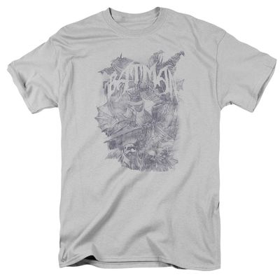 Batman Pencil Bat Collage Mens T Shirt Silver Retro Pop Classics