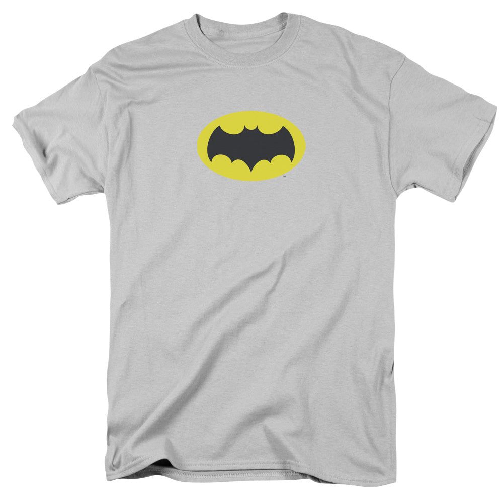 Batman Classic TV Chest Logo Mens T Shirt Silver Retro Pop Classics