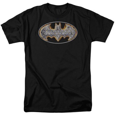 Batman Steel Fire Shield Mens T Shirt Black Retro Pop Classics